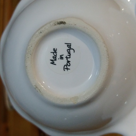 Portugal Pottery 3 Part Service Dish Service Tray white like new - Picture 9 of 15